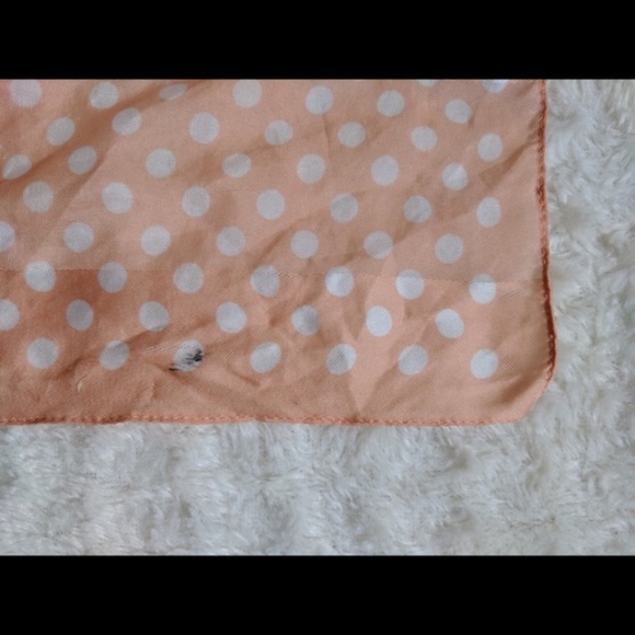 VTG 60s Italian pink & white Polka Dot scarf - Picture 7 of 8